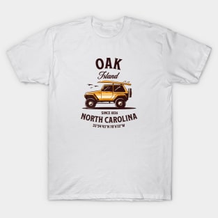 Oak Island, NC Surfboard Vacationing T-Shirt